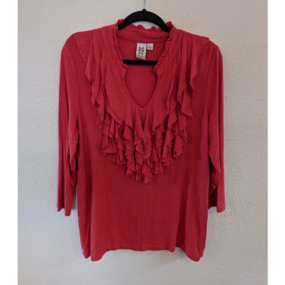 Burnt orange 3/4 sleeve top size Large
